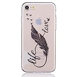 Wwwe Iphone 7 Case, Cute Feather Design Case for Iphone 7 with a Free Screen Protector