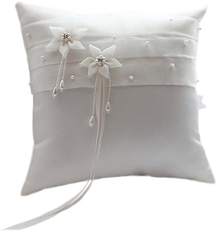 JoyVany Scattered Pearl Ring Beaded Bridal Pillow for for Wedding Prom Party I
