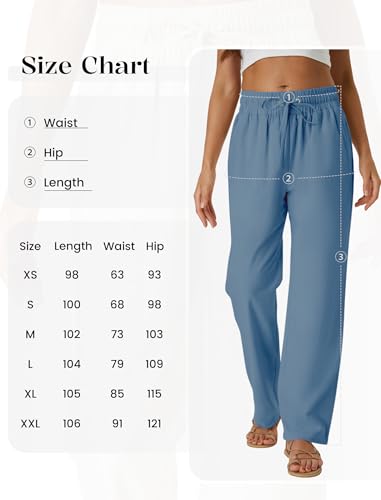 Friptspyg Women's Trousers with Pockets Casual Summer Elastic Palazzo Lightweight Pants