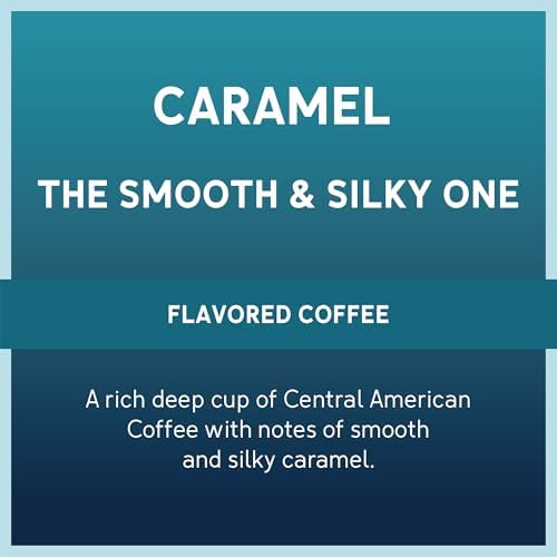 CARIBOU COFFEE, MEDIUM ROAST GROUND COFFEE, 100% ARABICA COFFEE – CARAMEL FLAVORED 66 OUNCES (6 BAGS OF 11 OUNCES)