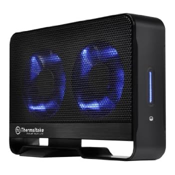 Thermaltake Max 5G Active Cooling Hard Drive Enclosure with Two 80mm Blue LED Fans USB 3.0 5.0Gbps ST0020U