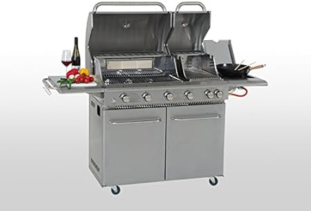 Coobi Nox Stainless Steel Gas Grill 4 Burner Double Power Amazon De Garten