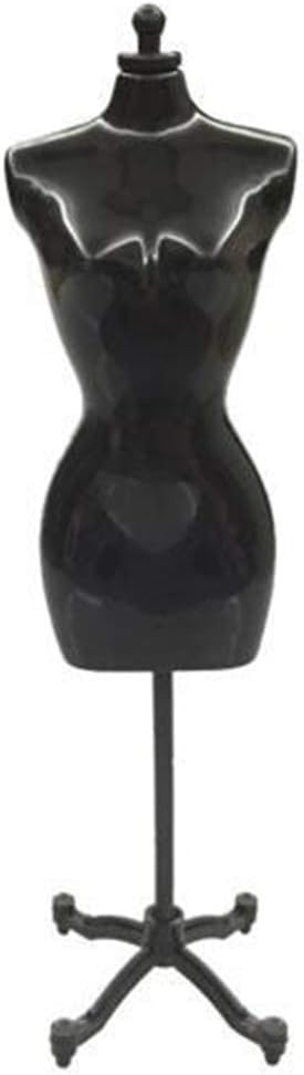 Thboxes 30cm Mini Mannequin Dress Clothes Gown Model Stand for Doll Display Holder Black Single(no Outer Packaging)