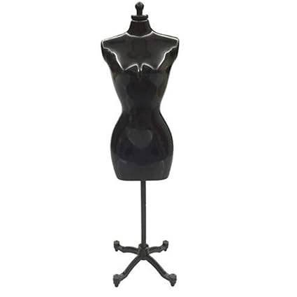 ACHICOO 30cm Mini Mannequin Dress Clothes Gown Model Stand for Doll Display Holder Black Single(no Outer Packaging)