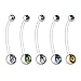 Ruifan 5PCS Jeweled Mix Color CZ Pregnancy Sport Maternity Flexible Bioplast Belly Navel Button Ring Retainer 14G 1 1/2Inch (38mm) - Style 2#