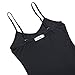 Women Long Spaghetti Strap Full Cami Slip Camisole Under Dress Liner Black,X-Small