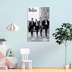 NENBN Poster sur toile The Beatles – Décoration murale moderne pour chambre à coucher – 50 x 75 cm - Les Beatles, Paul McCartney, John Lennon, RIngo Starr, George Harrison NENBN Poster sur toile The Beatles - Décoration murale moderne pour chambre à coucher - 50 x 75 cm – Image 4
