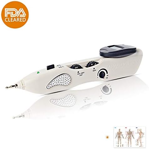 iBstone Vive Updated Meridian Detection Acupuncture Pen, Rechargeable Electric Laser Pen, Pain Relief Electronic Device with Trigger Points Chart
