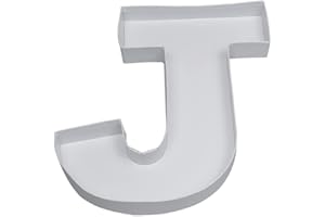 MANOCZY 10" J Shaped Cardboard Letter Mache Chocolate Sweets Candy Container Box (White,J )