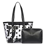 Vbiger 2 In 1 Clear Tote Bag Women Clear Purse Work Bag Waterproof Travel Bag Beach Handbag Gym Sports Bag
