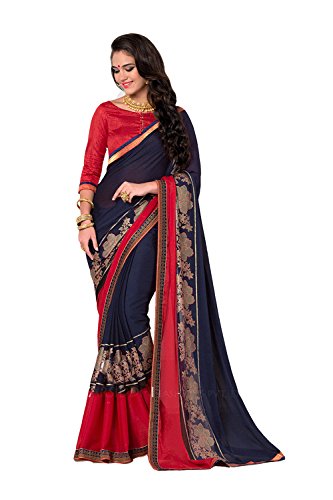 Da Facioun Sarees Indian Women Designer Party wear red Color Sari K-5675-52152