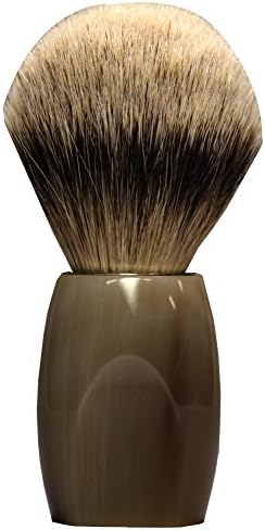 Dovo Silvertip Shaving Brush, Buffalo Horn Handle, Made in Germany