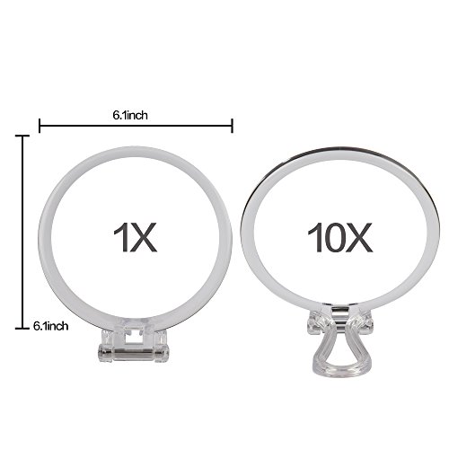 image for Miss Sweet Folding Hand Held Mirror with 10x Magnification & True Imag