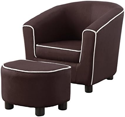 Millbury Home Joshua Kids Club Chair and Ottoman, Chocolate