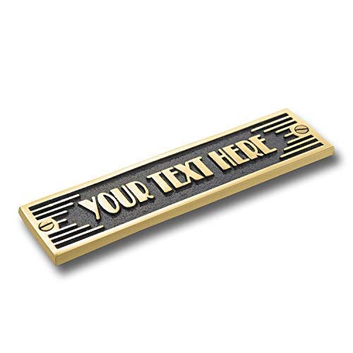 The Metal Foundry Custom Text Metal Door Sign. Art Deco Style Home Décor Accessories Door Or Wall Brass Plaque. Handmade in England. - Thumbnail 5