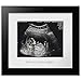 Premium Wood Sonogram Sized Photo Frame Nursery Decor Expecting New Parent Baby Shower Keepsake (Black Silver)