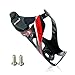 Wiel Lightweight Full Carbon Fiber Bicycle Bike Light Drink Water Bottle Cage Holder (Black Red)