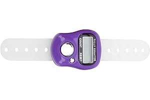 Lap Counter Timer, Electric Finger Counter with Resettable 5 Digit LCD Hand Tally Counter for Praying Walking Biking (Purple)