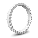 Enso Slanted Brick Silicone Ring White Size:3