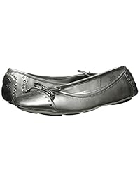 Anne Klein Sport Women's Buttons Synthetic Ballet Flat, Ivory, 10 M US