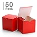 GSSUSA Small Gift Boxes 50-Pack 4x4x4 Red Gift Boxes with Lids for Gifts, Crafting, Cupcake Boxes, Individual Cupcake Containers, Wedding Party Favor