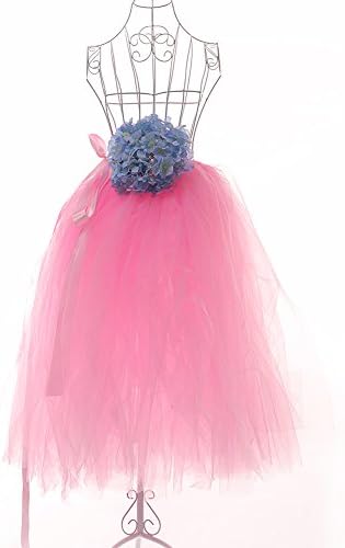Handmade Tutu Tulle Skirts with Bow Women's Photography Props,80cm (Pink)