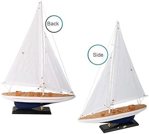 半額 ノーティカルモデル絶妙なヨットインチの手作りの木製の船のモデル誕生日ギフトボートデスクトップの装飾 ジュエリー Color Blue ホビー ドラッグストア B0849vnn8n プラモデル 模型