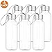Aicok Glass Bottle, Glass Water Bottle for Juice, Beverage, Smoothie, 12 OZ Juice Bottle for Kids, 6 Pack Stainless Steel Caps with Carrying Loop