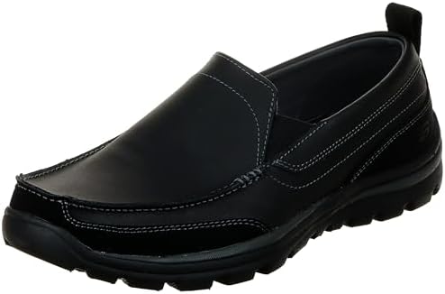 white dress loose fit SKECHERS HARPER FORDE RELAXED FIT MENS CASUAL SHOES 64858 BLK main image 1