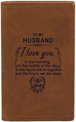 Engraved Passport Wallet For Men,Personalized Minimalist Slim Leather Passport Wallet For Family Birthday Christmas Gift