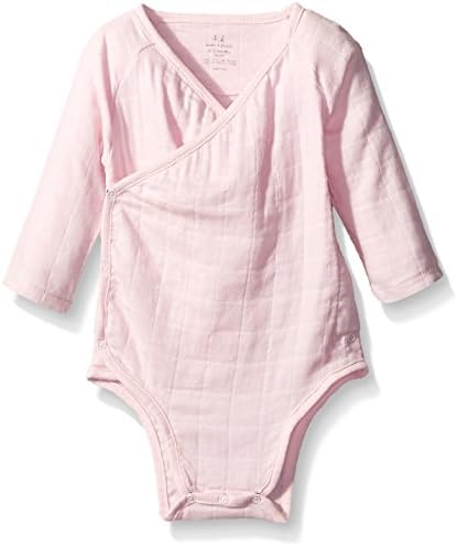 aden + anais Baby Long Sleeve Kimono Body Suit, Lovely Pink, 6-9 Months