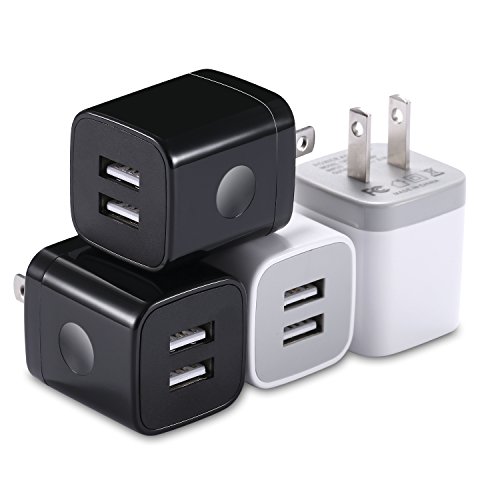 X-EDITION USB Wall Charger, 4-Pack 2.1Amp Dual Port USB Plug Power Adapter Charger Block Cube Compatible with Phone Xs/Xs Max/XR/X/8/7/6 Plus/5S/4S, Samsung, LG, Moto, Kindle, Android and More