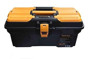 Taparia PTB16 Compact Plastic Tool Box with Organizer (Orange and Black)