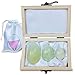 Jade Egg Shop Ideal Yoni Jade Eggs Set – Xiyuan Jade Yoni Love Eggs 3 Pieces with Wooden Gift Box - Yoni Egg Enhance Sensuality & Strengthen Pelvic Floor – Natural Drilled Jade Eggs for Women Yoni