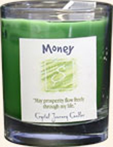 Crystal Journey Herbal Magic Glass Filled Votive Candle - Money