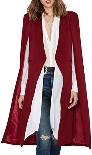 Womens Open Front Cloak Cape Lightweight Trench Coat Longline Blazer