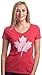 Canada Pride - Vintage Style, Retro Canadian Maple Leaf Women's V-Neck T-Shirt-(Vneck,S) Heather Red