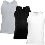 Fruit of the Loom Mens 3 Pack Of Athletic Vests Tank Top T Shirt