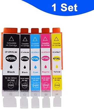 Madahu Printer Parts, PGI 470 CLI 471 Ink Cartridge PGI470 CLI471 for Canon PIXMA MG6840 MG5740 MG 6840 MG 5740 TS5040 TS6040 Printer Cartridges - (Color: PGI470 471 1 Set)