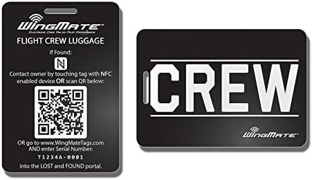 CREW Passive Tracking Smart Luggage Tag with web app! Crew Tag (Black/White)