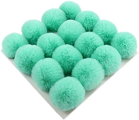 Guoyy 1 x 10 cm Craft DIY Fluffy Pompom Ball with Elastic Ornament, polyester, mint green, 10cm