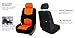 FH Group FH-FB050102 Pair Set Flat Cloth Car Seat Covers, Orange/Black- Universal Fit for Trucks, SUVs, and Vans