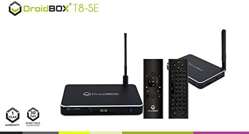 DroidBOX T8-SE with VIP Plus Air-Mouse Android 7.1.2 Nougat Powered Mini Computer LibreELEC 8 Amlogic Smart TV BOX Chipset S905X GPU Mali-450MP 2GB RAM 32GB ROM 4K UltraHD 5dB Wi-Fi Antenna [W.VIPP]
