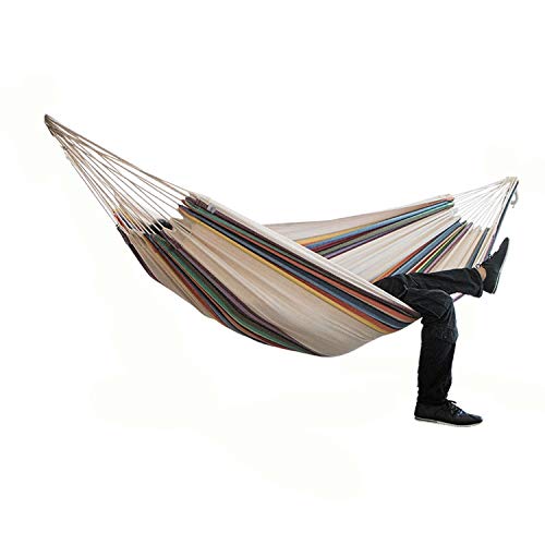 OASIS LAND Two-Person Hammock Camping Thicken Swinging Chair Outdoor Hanging Bed Canvas Rocking Chair Not with Hammock Stand 200150cm,A