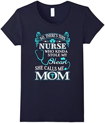 Women's Nurse mom tshirt Medium Navy