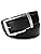 Classico Brushed Silver Buckle W/ Double Stitched Black Leather Belt