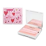[200 Counts + Mirror Case] Face Oil Blotting Paper Sheets with Makeup Mirror - Pink Sweetheart Printed Oil Absorbing Sheets made in Japan