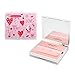[200 Counts + Mirror Case] Face Oil Blotting Paper Sheets with Makeup Mirror - Pink Sweetheart Printed Oil Absorbing Sheets made in Japan