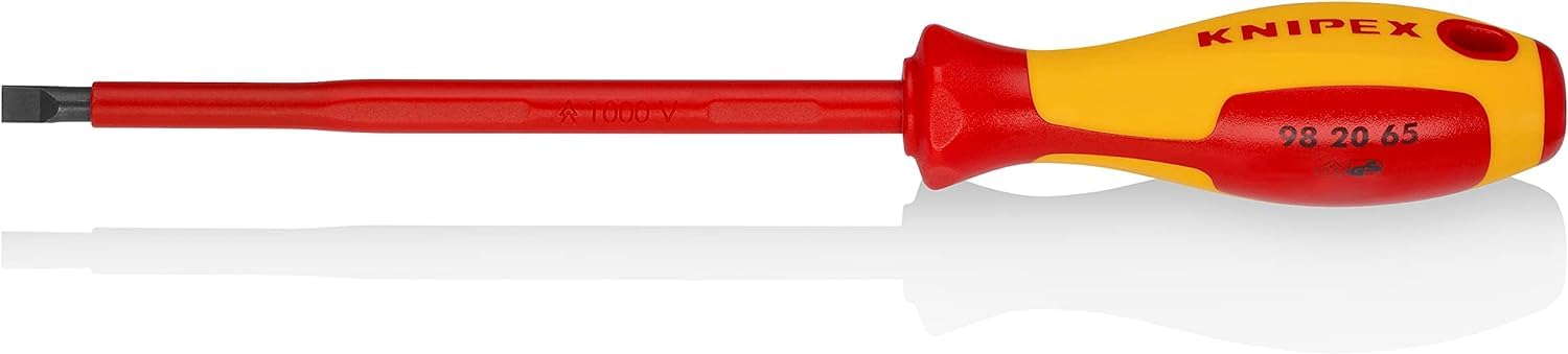 KNIPEX Screwdrivers for Slotted Screws Insulating Multi-Component Handle, VDE-Tested 262 mm, 98 20 65