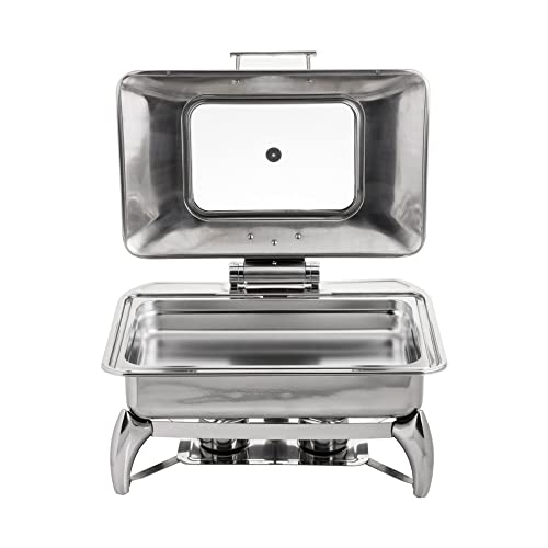 TableCraft 40161 Stainless Steel Induction Chafing Server, Polished Finish, Qui…